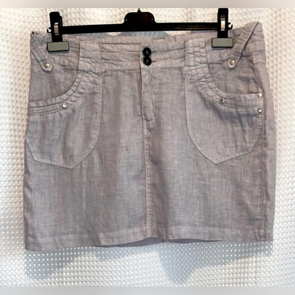 Women’s Colori Lilac 100% linen mini skirt size‎ 11